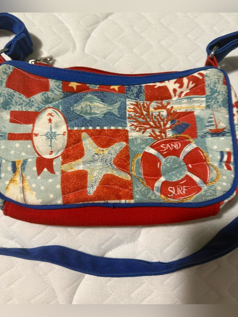 Nautical Red & Blue Crossbody Bag, EUC
No call outs. - Picture 7 of 7